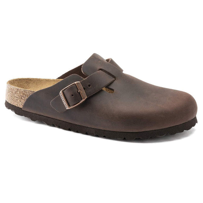 Sabot Boston Birkenstock marrone pelle ingrassata - 860133 HABANA
