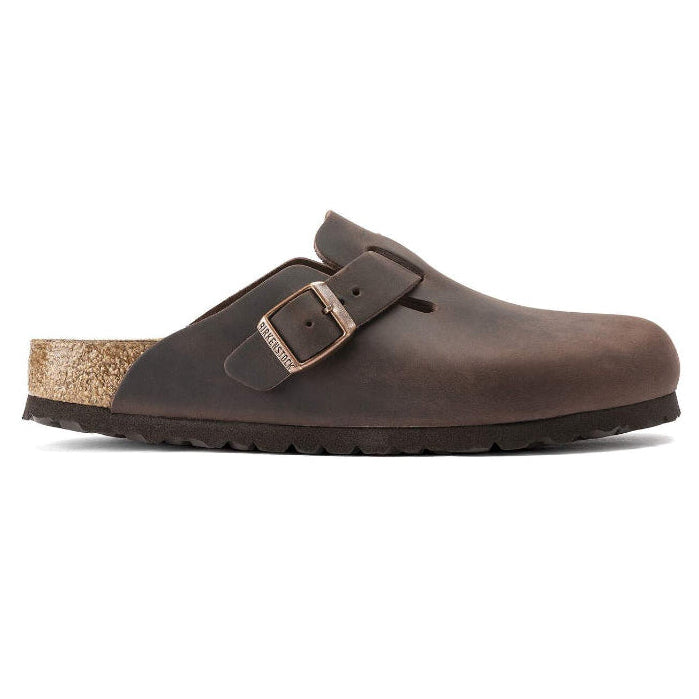 Sabot Boston Birkenstock marrone pelle ingrassata - 860133 HABANA