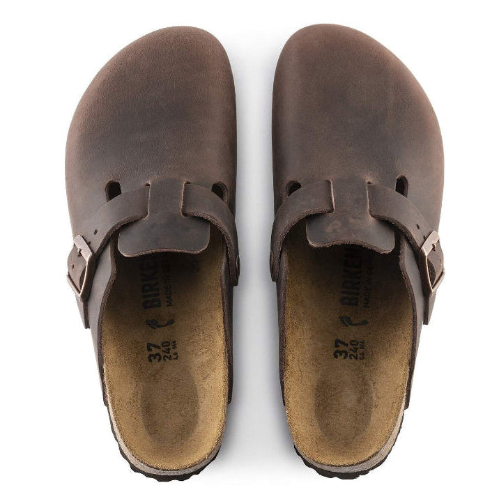 Sabot Boston Birkenstock marrone pelle ingrassata - 860133 HABANA