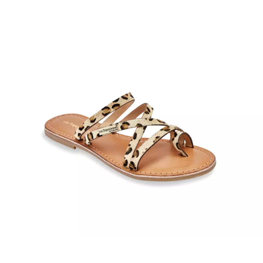 Ciabatte Les Tropeziennes leopardata marrone e beige casual chic - HASTARI LEOPARD