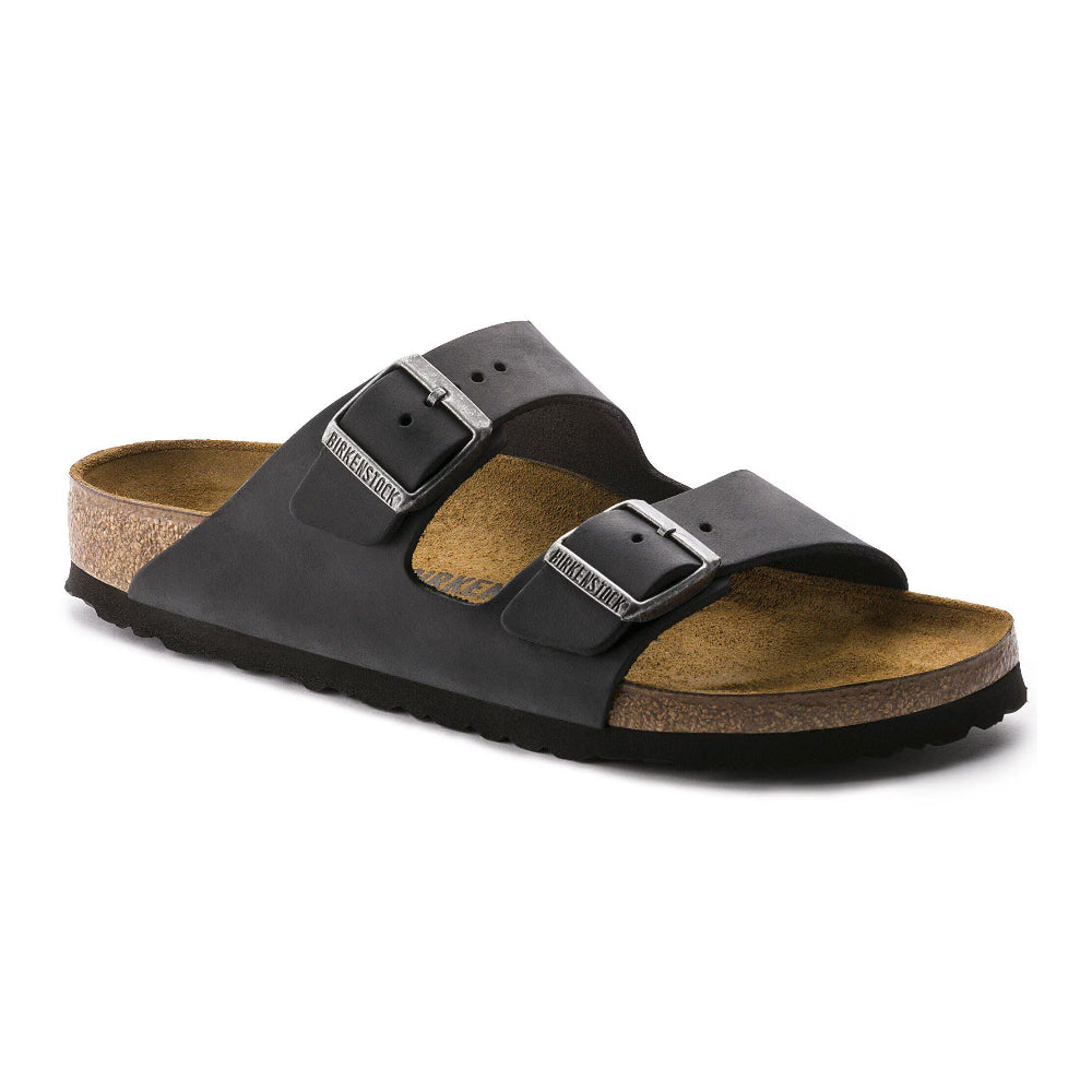 Ciabatte Arizona Birkenstock neri in nabuk ingrassato - 0552113 BLACK