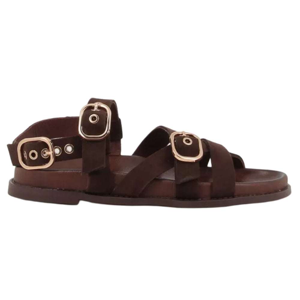 Sandali Inuovo donna marrone scamosciato morbidi e alla moda - D51006 MOGANO