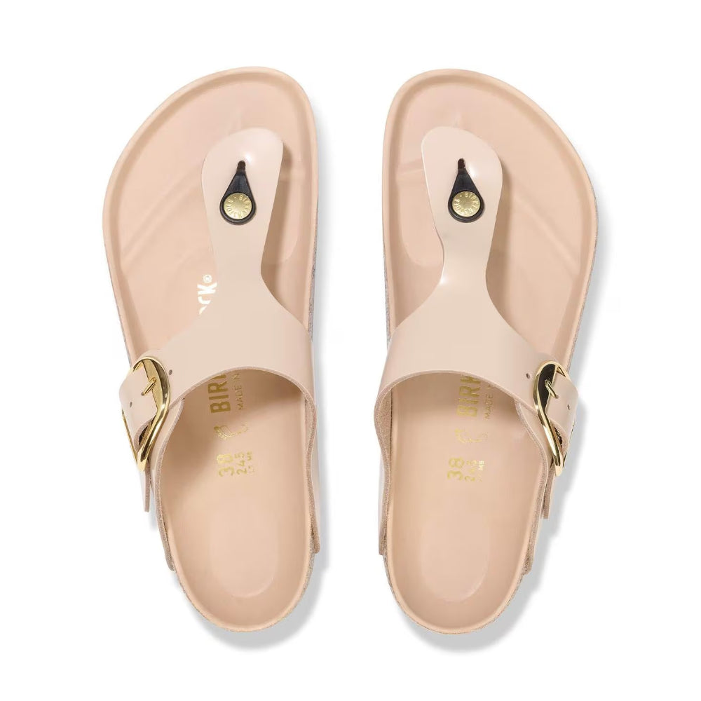Ciabatte Gizeh big buckle Birkenstock High shine new beige/rosa - 1026550