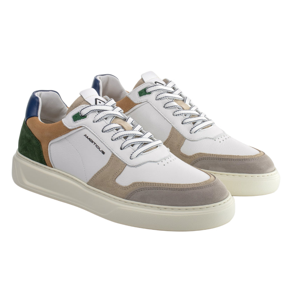 Sneakers uomo Ambitious bianca e verde casual e comoda - 13449-11201AM - BEGE/OFFWHITE/GREEN
