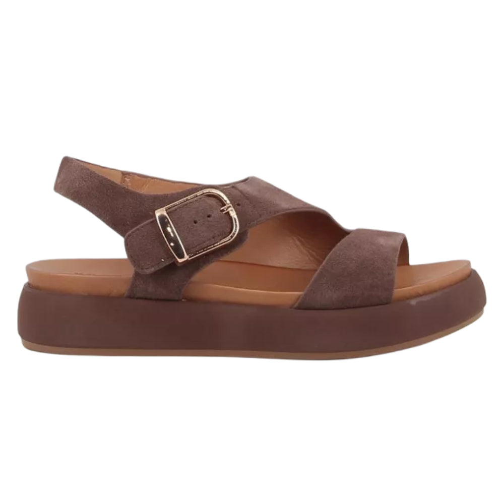 Sandali Inuovo donna marroni in pelle scamosciata morbidi e alla moda - A96064 BROWN