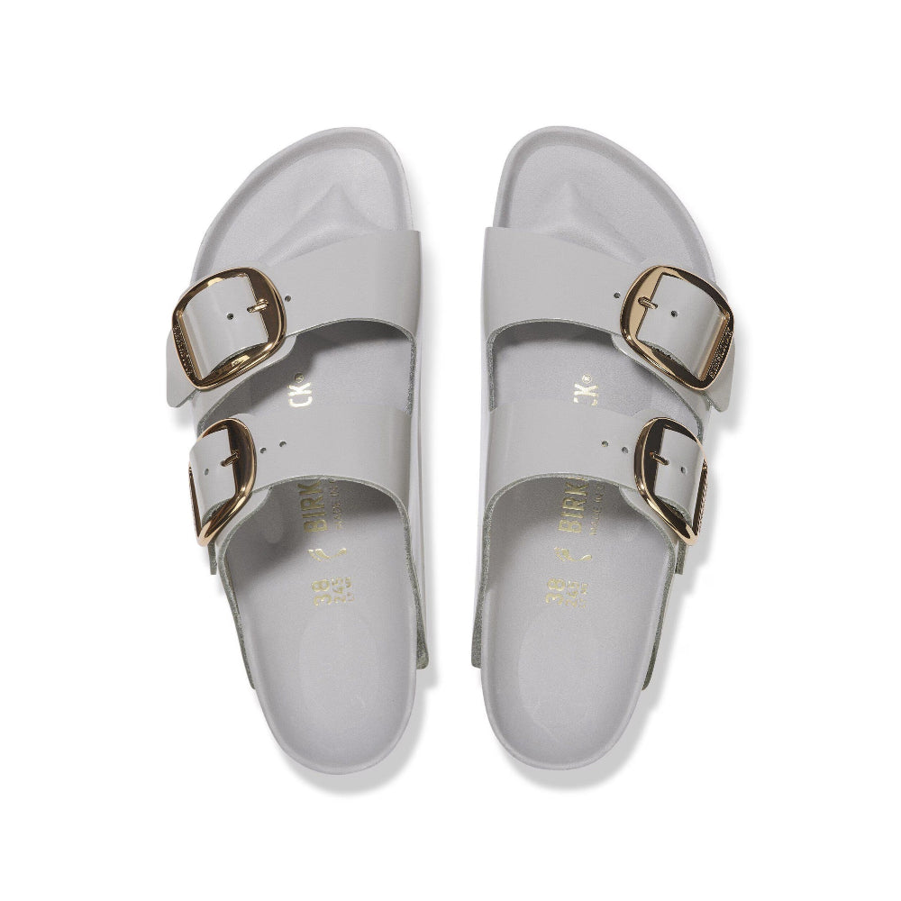 Ciabatte Arizona big buckle Birkenstock high shine grigio/stone coin - 1029391