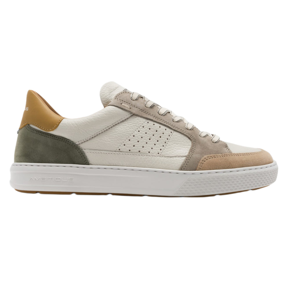 Sneakers uomo Ambitious bianca e verde casual e comoda - 14169-11299 AM OFFWHITE-KAKI