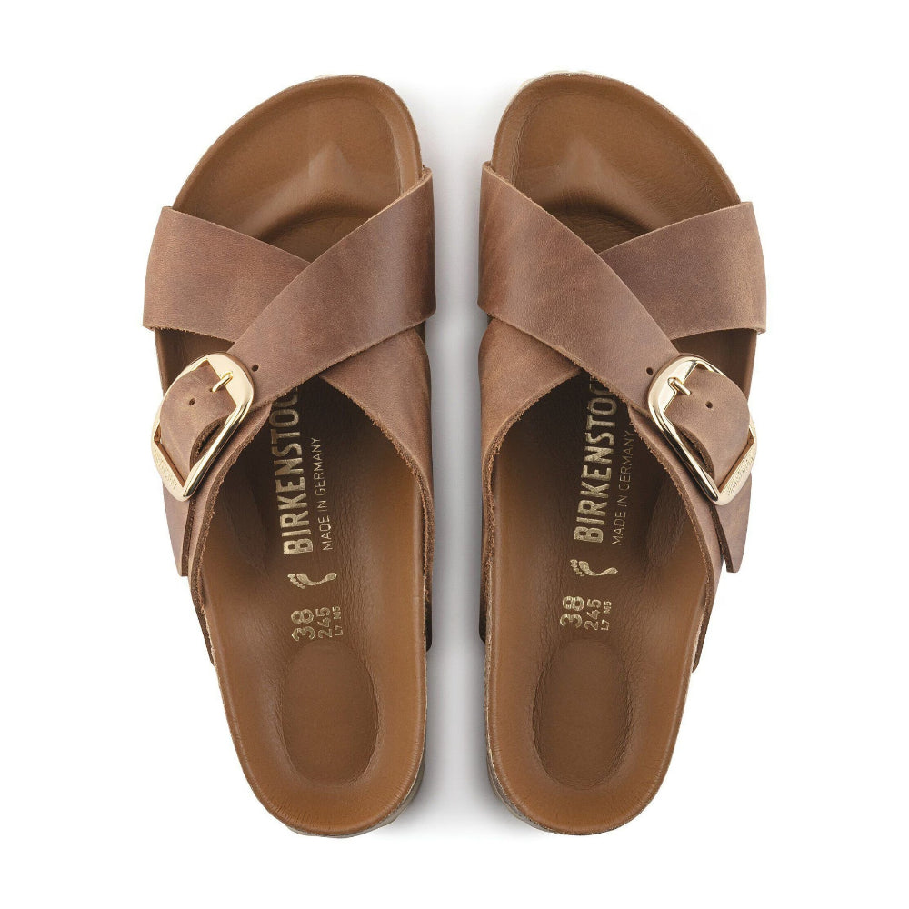Ciabatte Siena big buckle Birkenstock cognac - 1020165