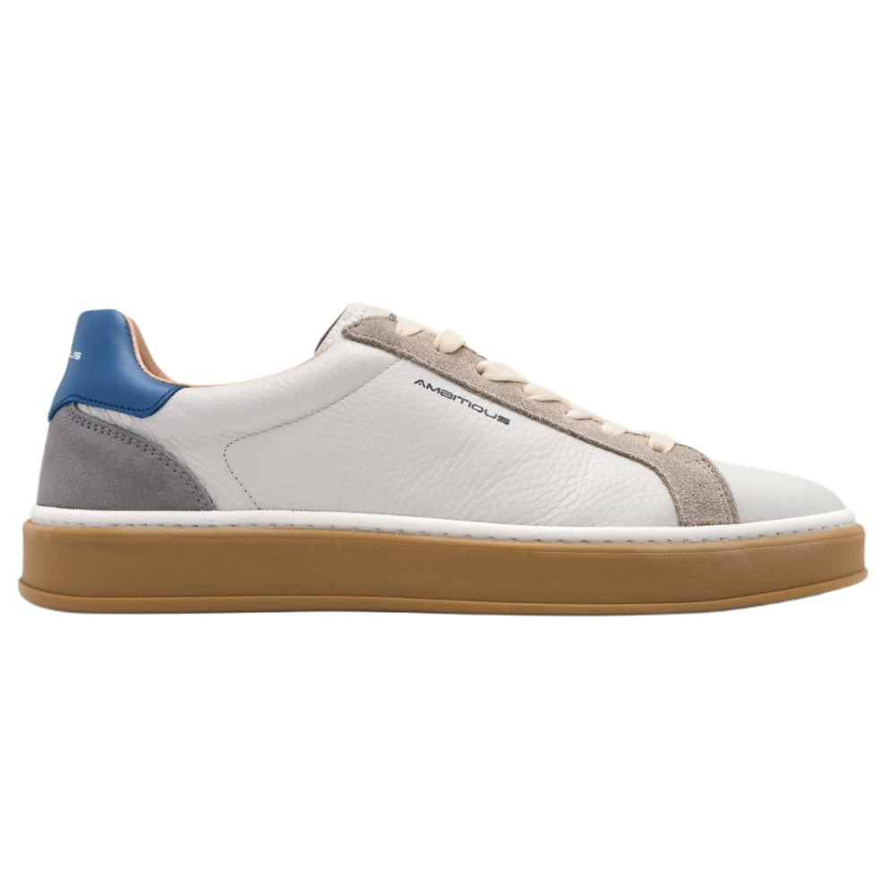Sneakers uomo Ambitious bianca e blu casual e comoda - 14285-7333 AM OFFWHITE BLU