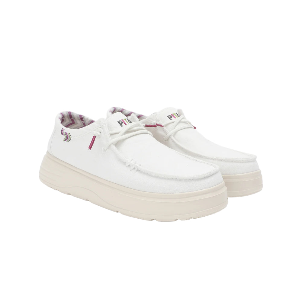 Sneakers Pitas donna in tela bianca comoda e leggera - NATAL BIANCO