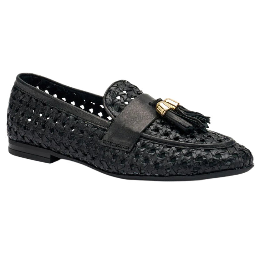 Mocassini donna Frau nero in pelle intrecciata leggera - 95V6 BLACK