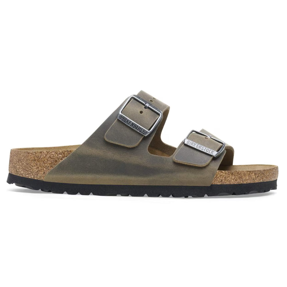 Ciabatte Arizona Birkenstock verdi in nabuk ingrassato - 1027039 FADED KHAKI
