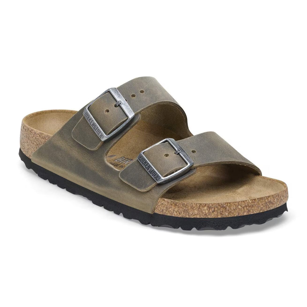 Ciabatte Arizona Birkenstock verdi in nabuk ingrassato - 1027039 FADED KHAKI