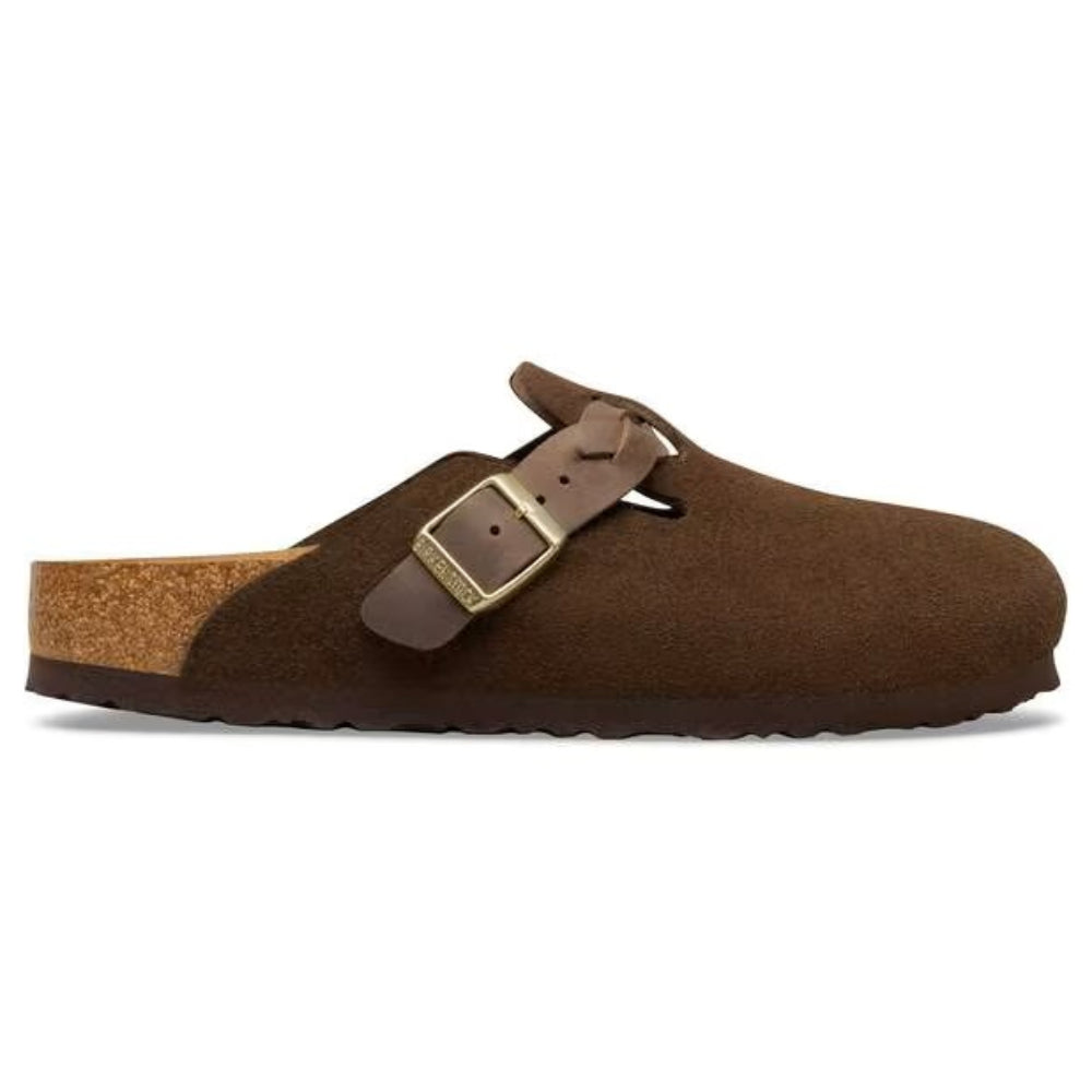 Sabot ciabatta Boston Birkenstock  in pelle scamosciata marrone - 1031716 CARAFE
