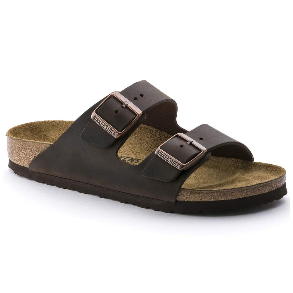 Ciabatte Arizona Birkenstock marrone scuro in nabuk ingrassato - 052533 HABANA