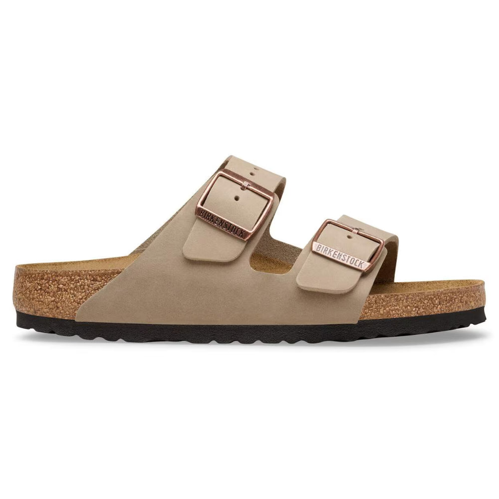 Ciabatte Arizona Birkenstock verdi in nabuk ingrassato - 352203 TOBACCO BROWN