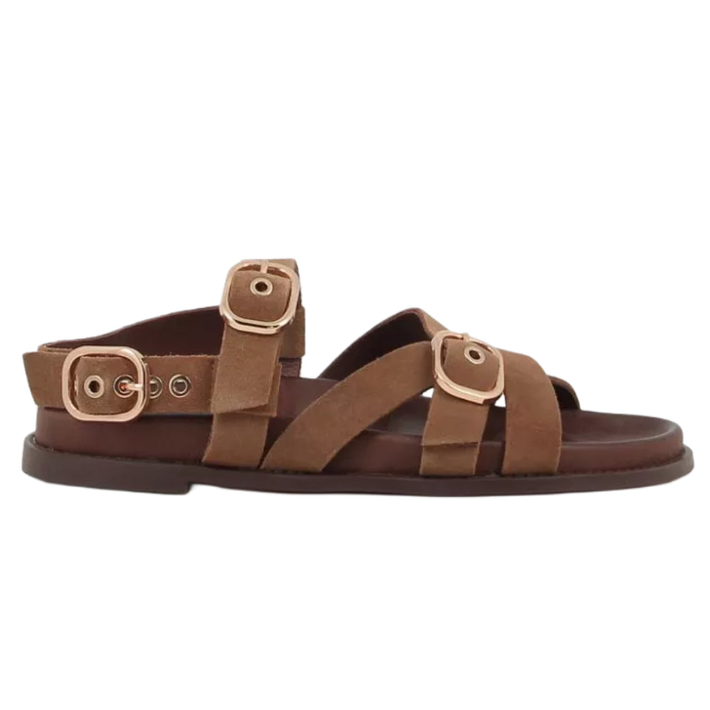 Sandali Inuovo donna marrone scamosciato morbidi e alla moda - D51006 SIGARO