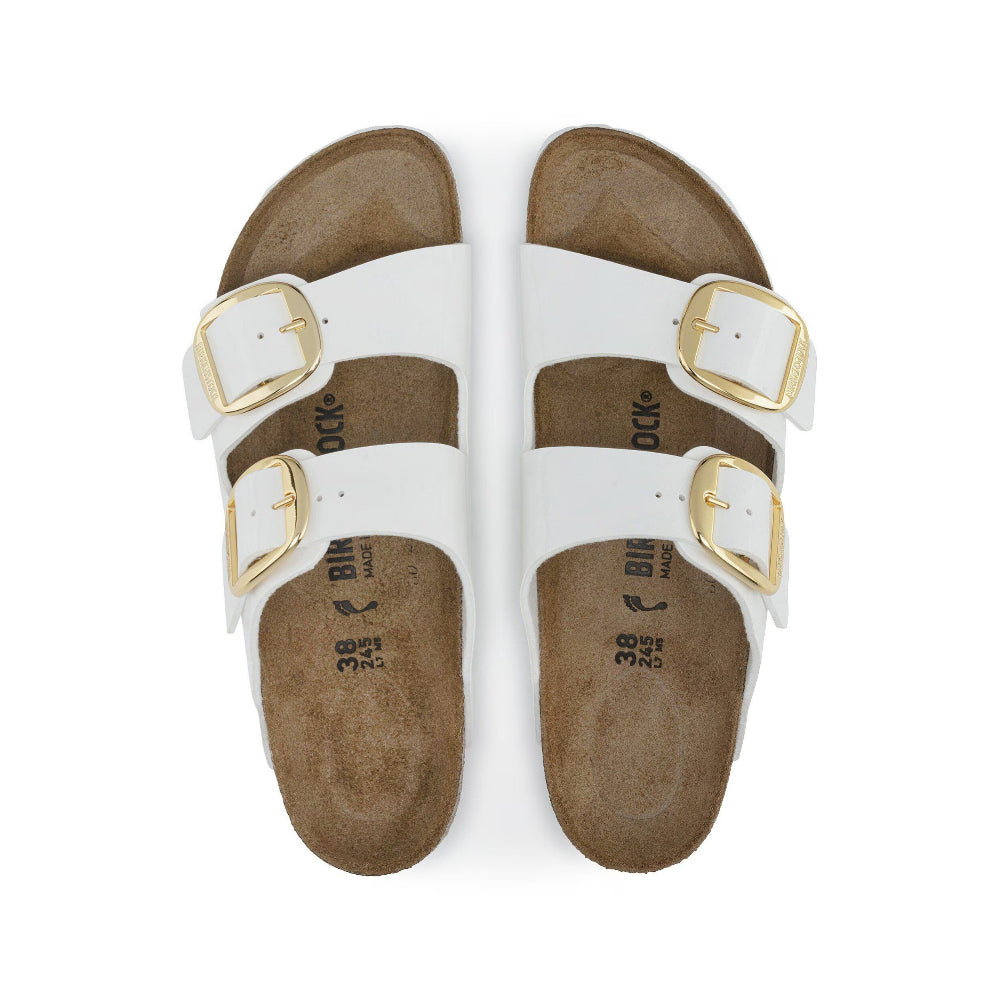 Ciabatte Arizona big buckle Birkenstock bianca lucida - 1019818