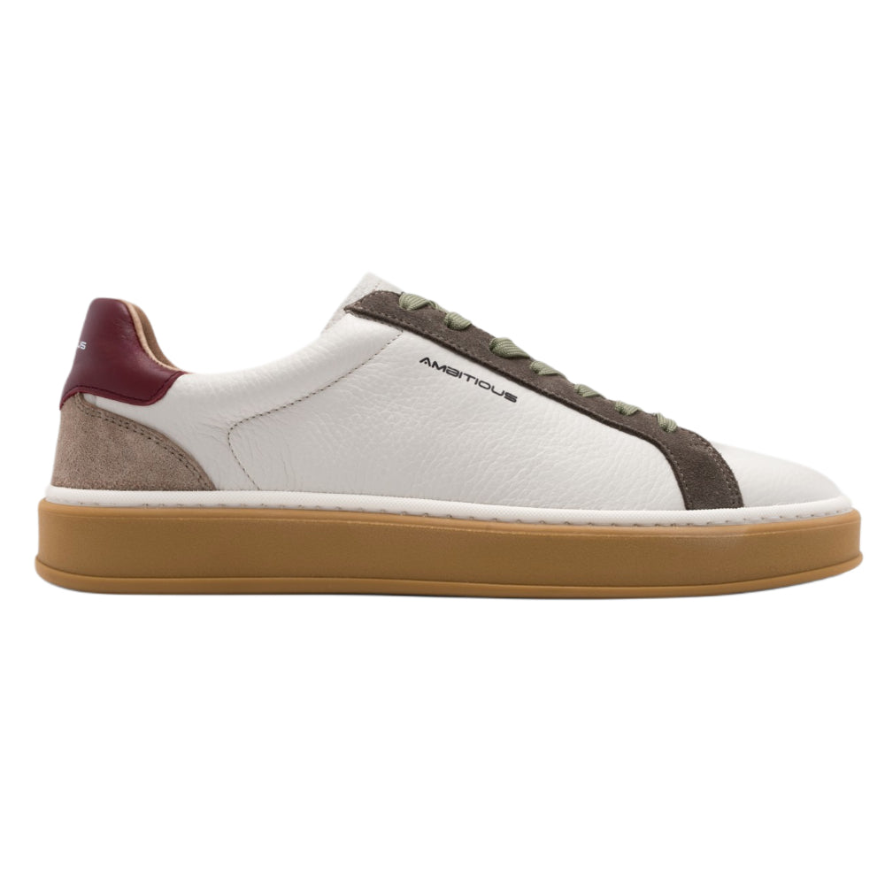 Sneakers uomo Ambitious bianca e bordeaux casual e comoda - 14285-1580 AM OFFWHITE BLU