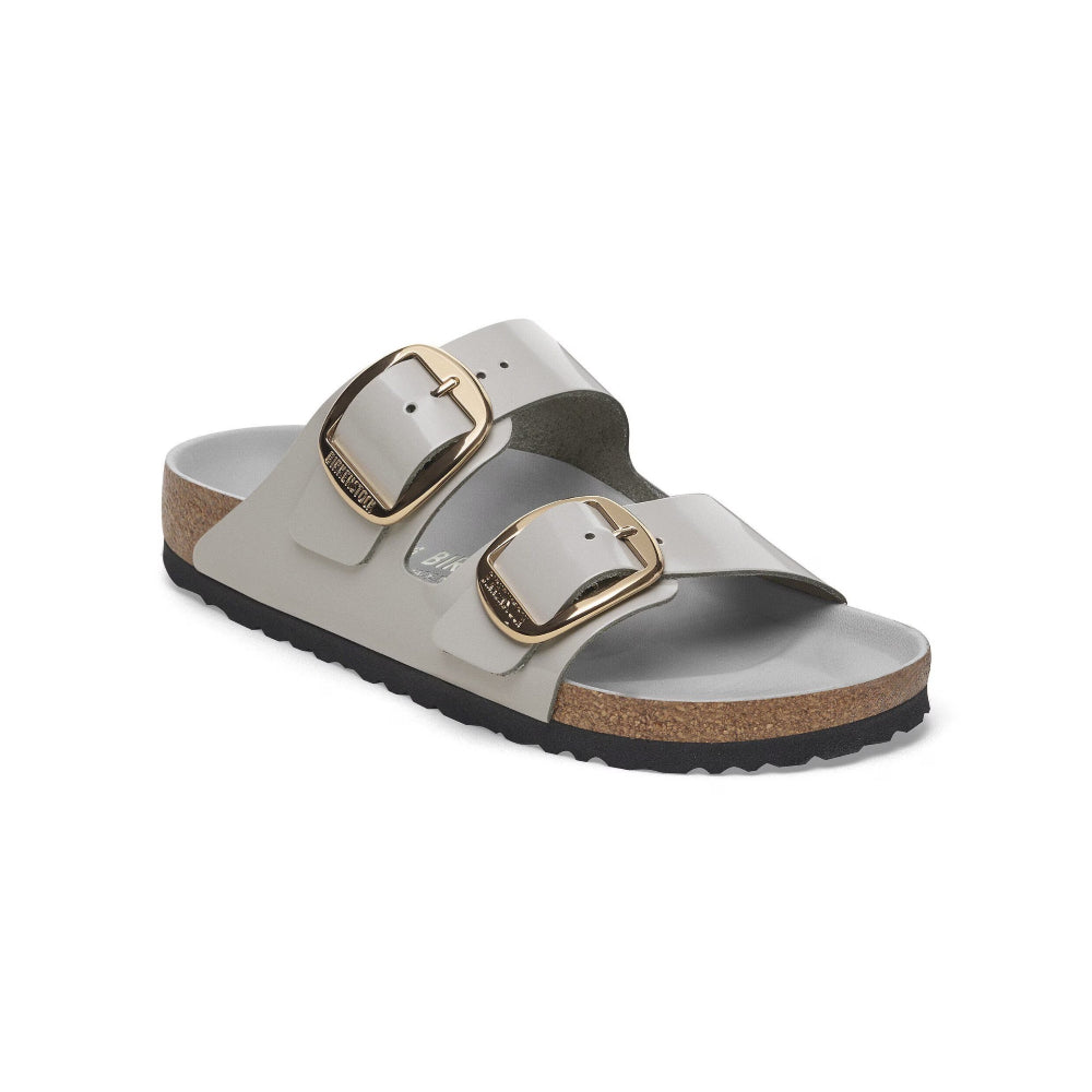 Ciabatte Arizona big buckle Birkenstock high shine grigio/stone coin - 1029391