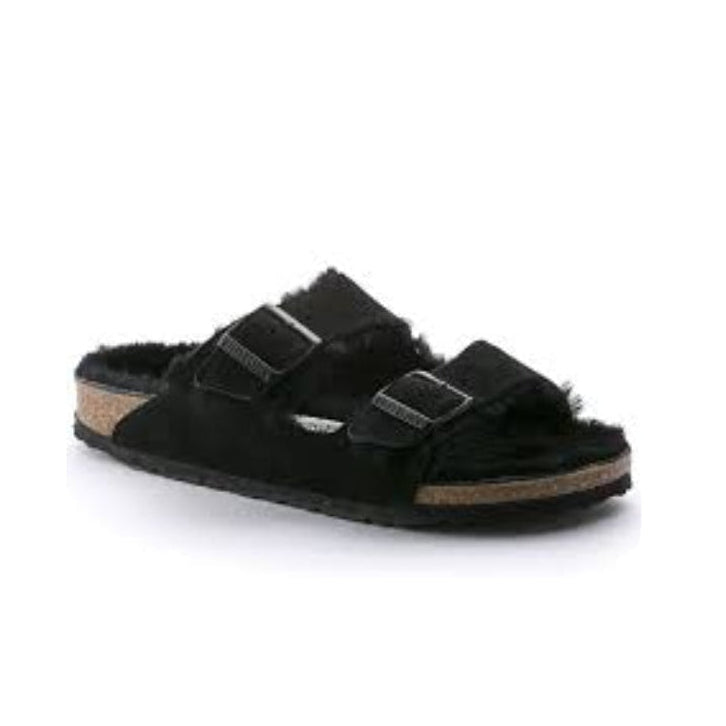 Ciabatte lana Arizona Birkenstock nera - Shearling 0752663