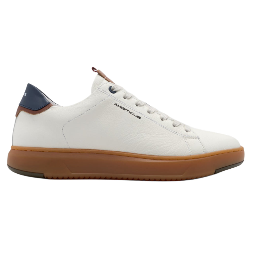 Sneakers uomo Ambitious bianca e blu casual e comoda - 13672G-7027 WHITE-NAVY
