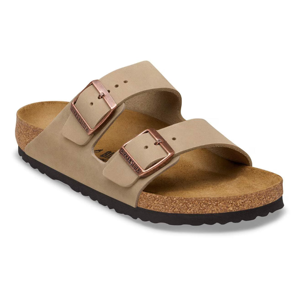 Ciabatte Arizona Birkenstock verdi in nabuk ingrassato - 352203 TOBACCO BROWN