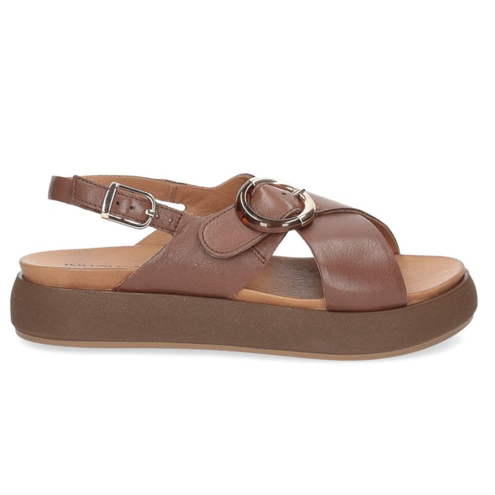 Sandali Inuovo donna marroni in pelle morbidi e alla moda - A96066 PRALINE