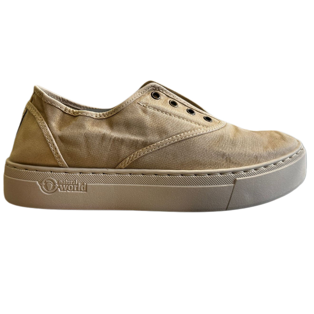Sneakers donna in tessuto beige leggere e comode - BEIGE CLAR 6112E
