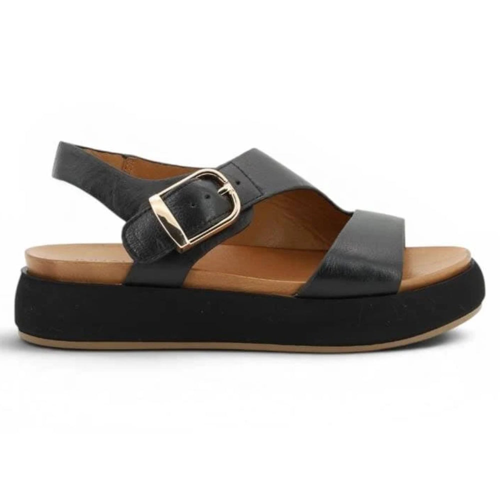Sandali Inuovo donna neri in pelle morbidi e alla moda - A96064 BLACK