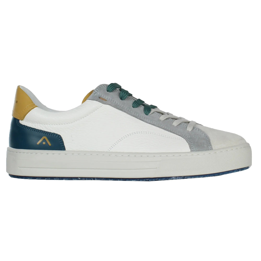 Sneakers uomo Ambitious bianca grigia e verde bottiglia casual e comoda - 11218-7335 AM OFFWHITE/GREY