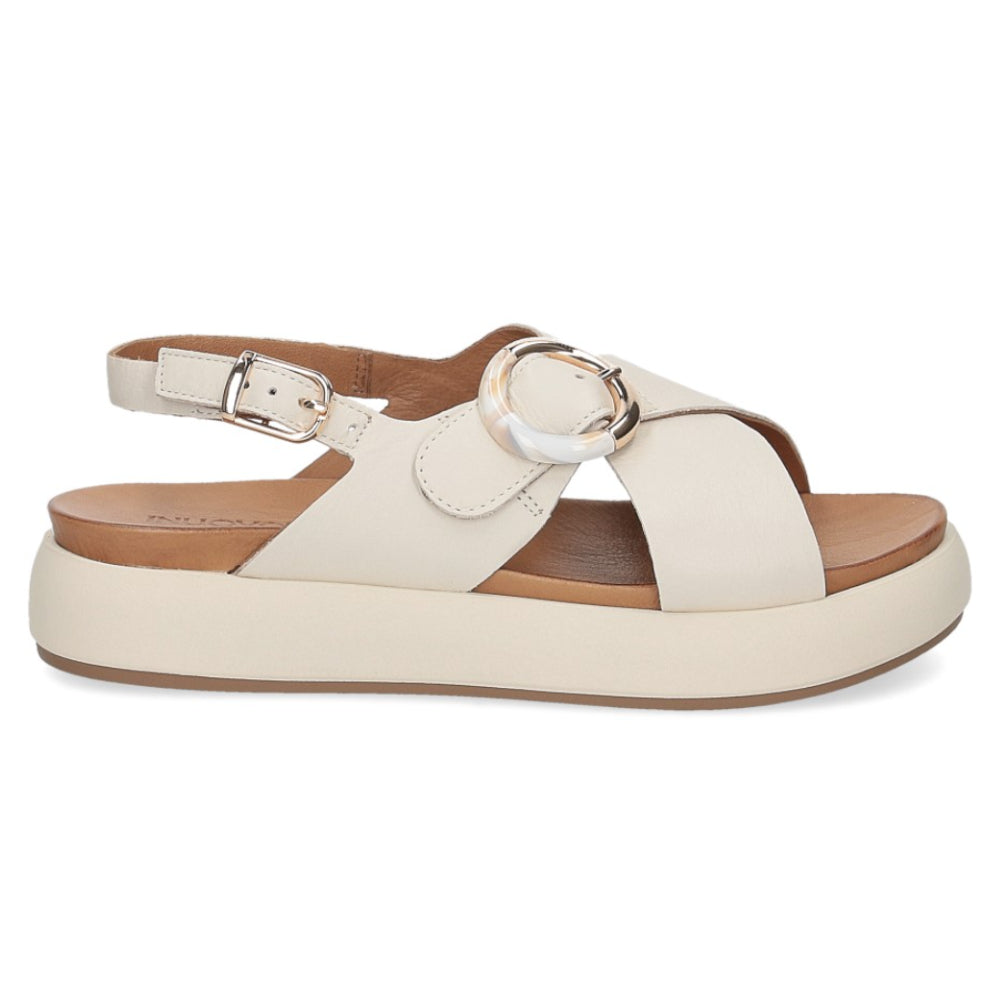 Sandali Inuovo donna crema in pelle morbidi e alla moda - A96066 CREAM