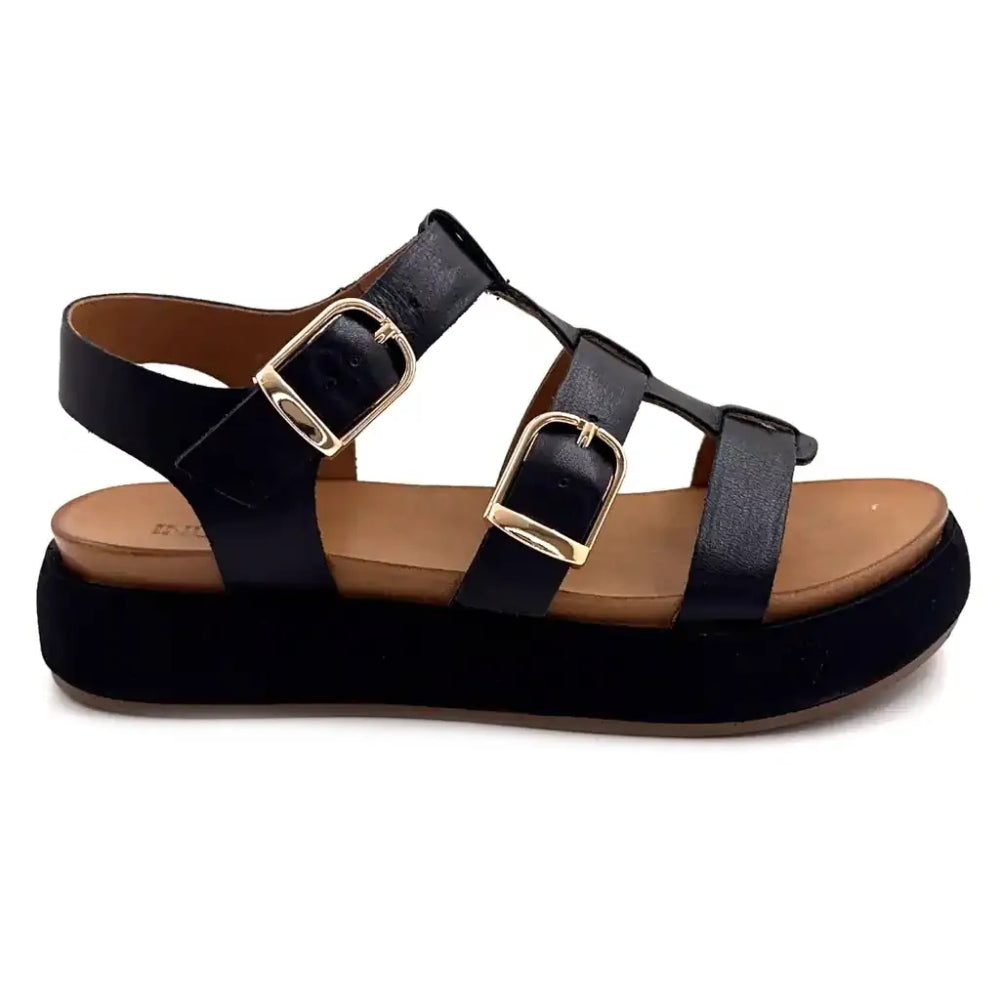 Sandali Inuovo donna neri in pelle morbidi e alla moda - A96046 BLACK