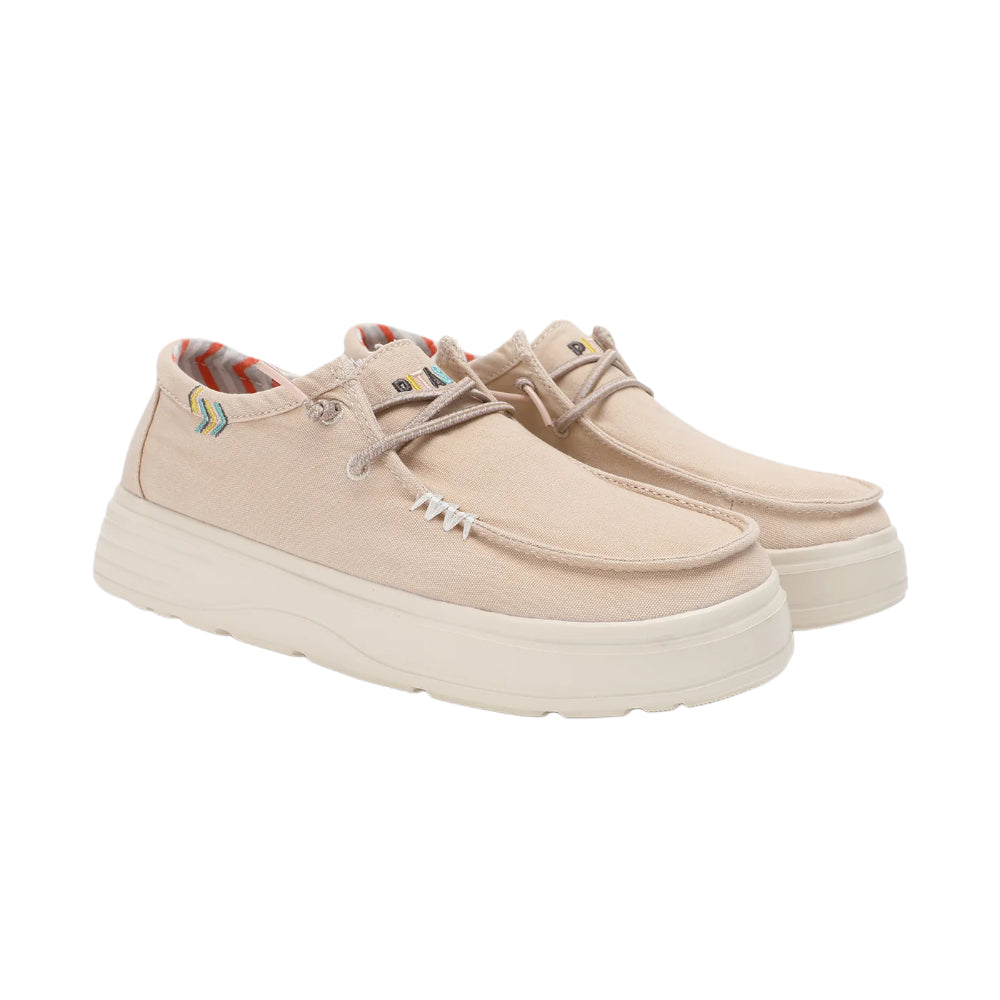 Sneakers Pitas donna in tela beige comoda e leggera - NATAL BEIGE