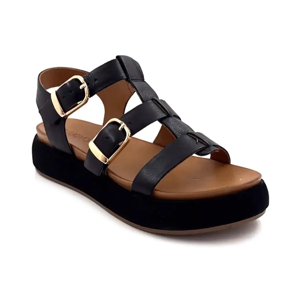 Sandali Inuovo donna neri in pelle morbidi e alla moda - A96046 BLACK