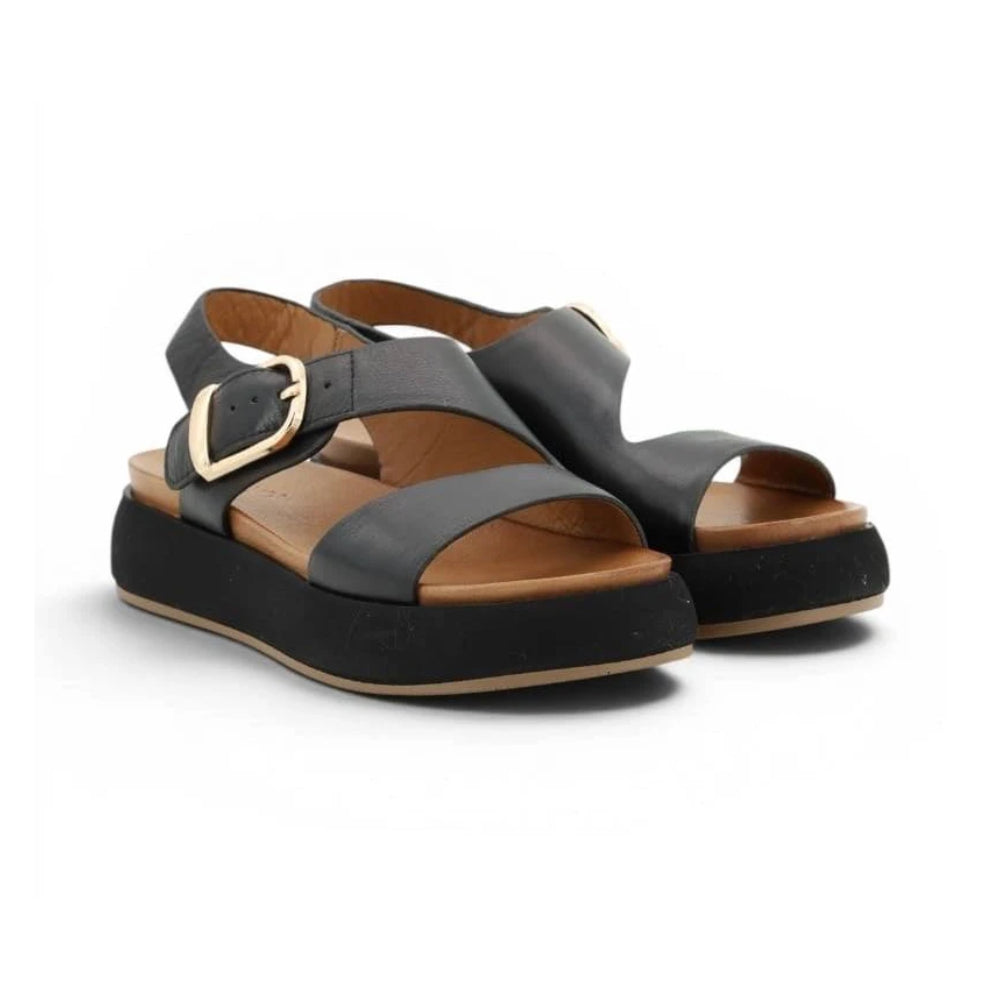 Sandali Inuovo donna neri in pelle morbidi e alla moda - A96064 BLACK