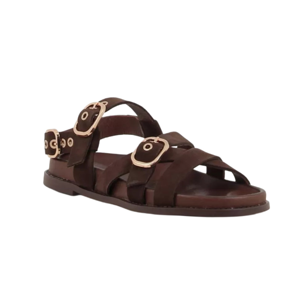Sandali Inuovo donna marrone scamosciato morbidi e alla moda - D51006 MOGANO