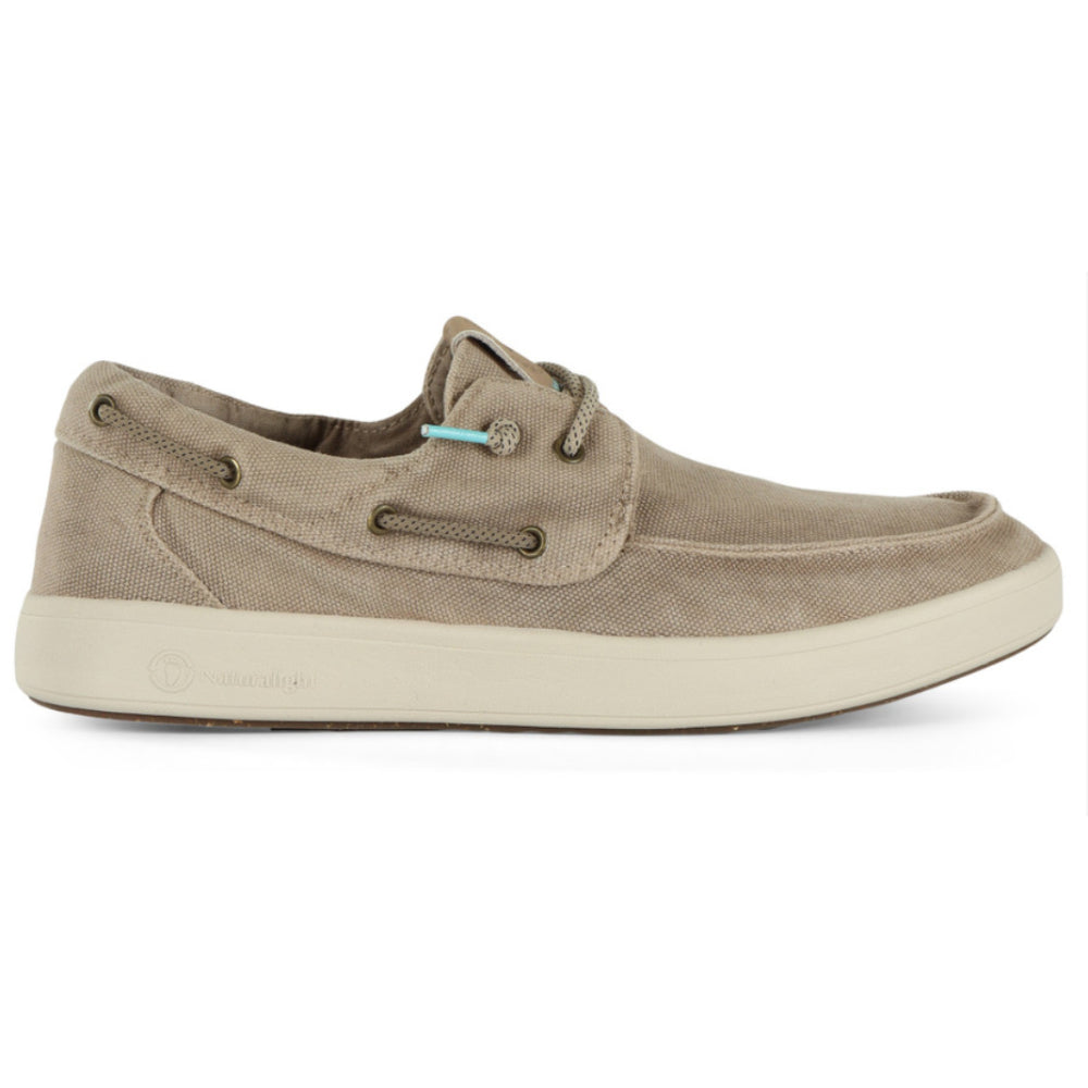 Scarpe da barca in cotone beige comode e leggere - 8413E BEIGE