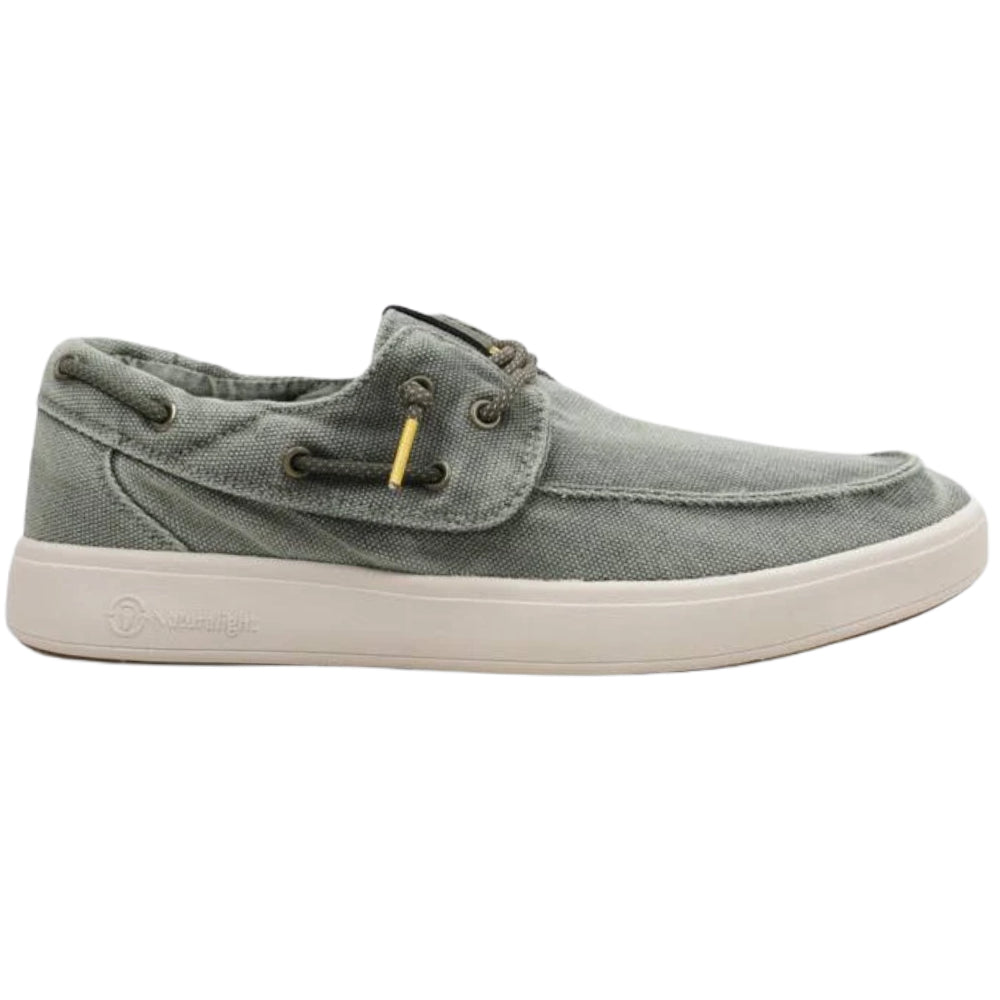 Scarpe da barca in cotone verdi comode e leggere - 8413E KAKI