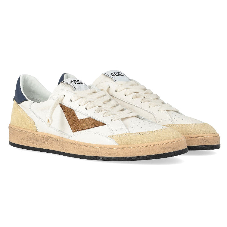 Sneakers uomo bianco/marrone/blu - moda PLAY NEW U37 4B12