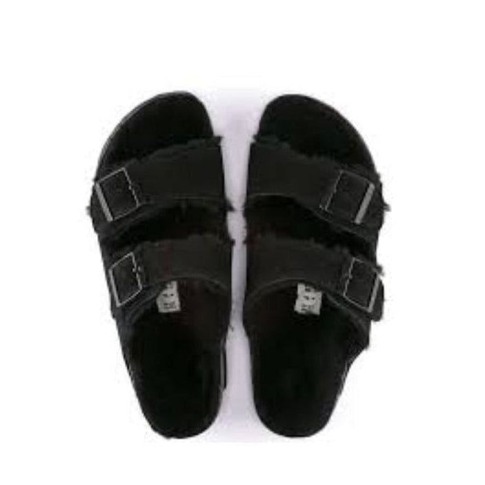Ciabatte lana Arizona Birkenstock nera - Shearling 0752663