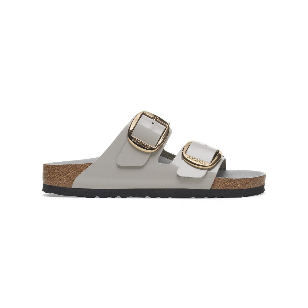 Ciabatte Arizona big buckle Birkenstock high shine grigio/stone coin - 1029391