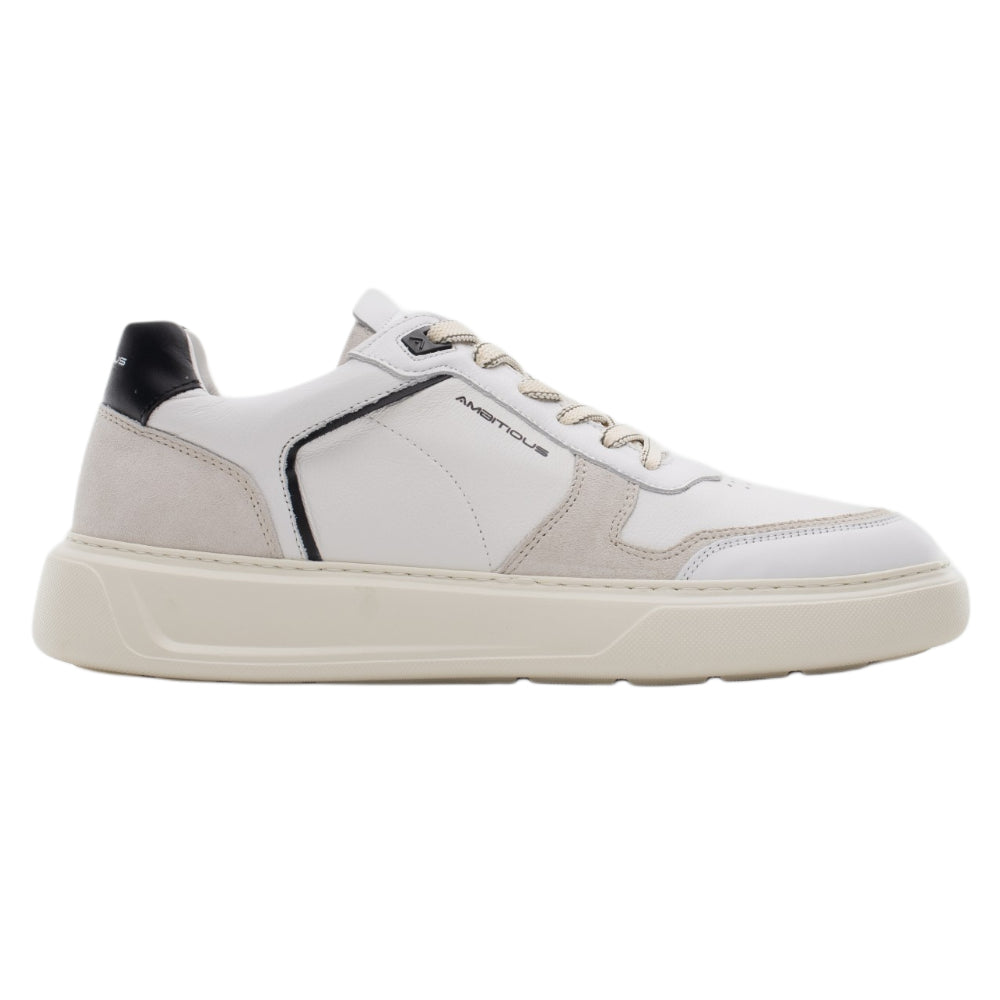 Sneakers uomo Ambitious bianca e nera casual e comoda - 13449-11213 AM WHITE BLACK