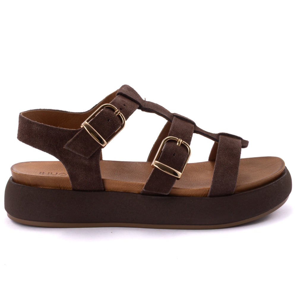 Sandali Inuovo donna marrone in pelle morbidi e alla moda - A96046 BROWN