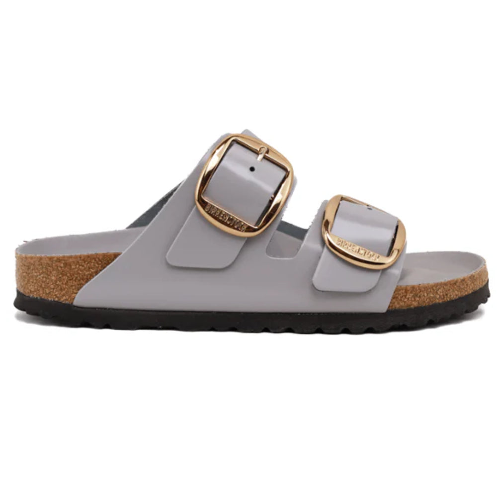 Ciabatte Arizona big buckle Birkenstock high shine grigio/stone coin - 1029391