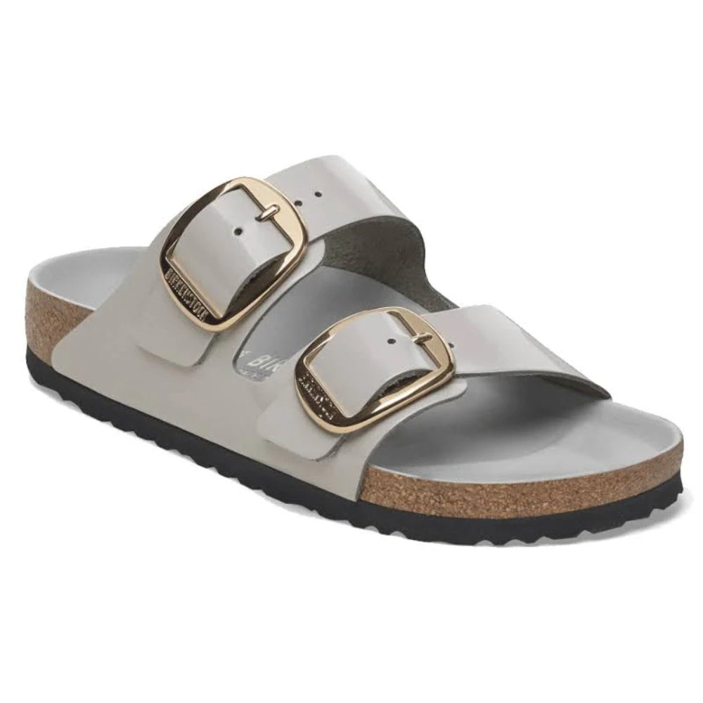 Ciabatte Arizona big buckle Birkenstock high shine grigio/stone coin - 1029391