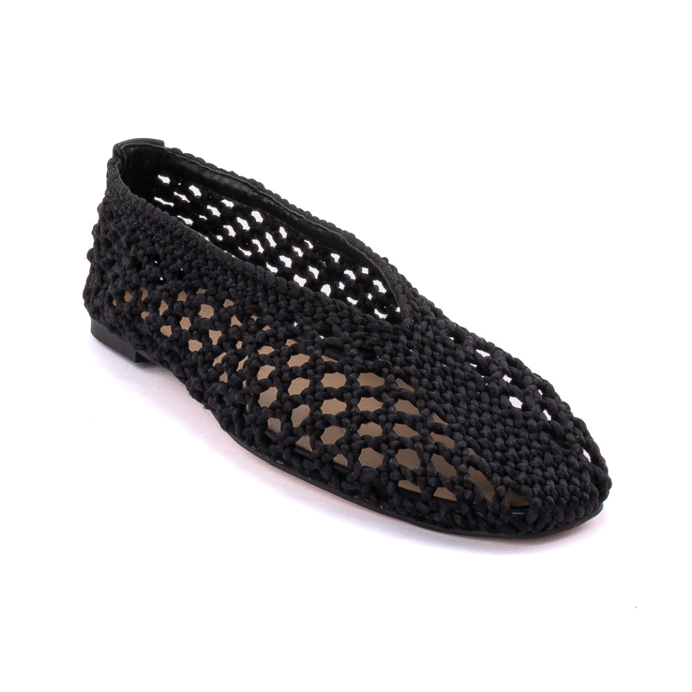 Ballerine Inuovo donna uncinetto nera leggera casual - YTA009 BLACK
