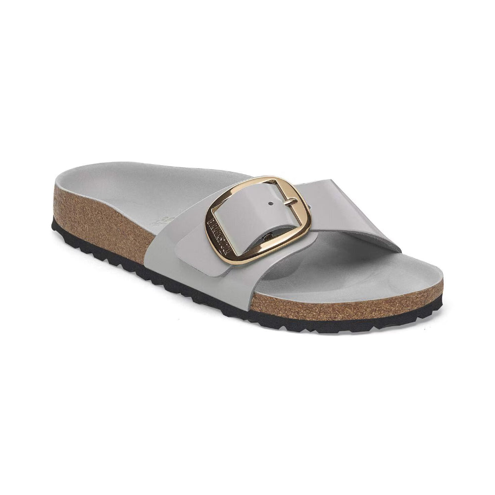 Ciabatte Madrid big buckle Birkenstock High shine grigia/stone coin - 1029534