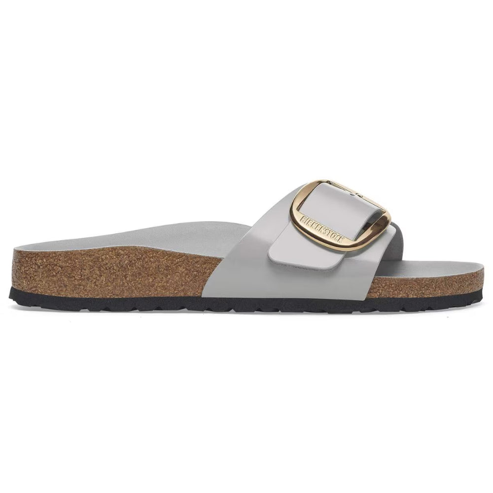 Ciabatte Madrid big buckle Birkenstock High shine grigia/stone coin - 1029534